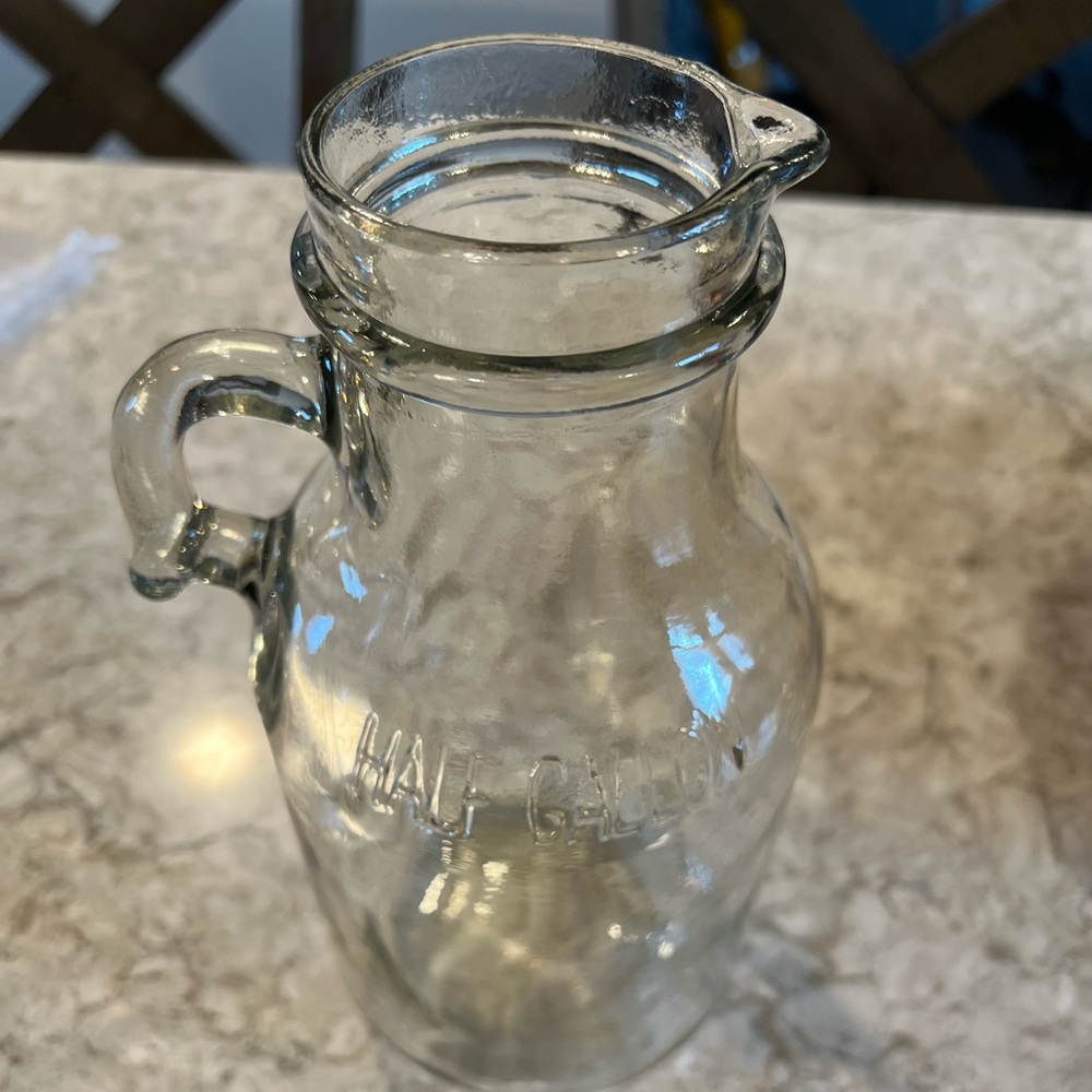 Half Gal. Clear Glass Pitcher